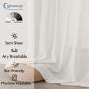 Chyhomenyc Ivory Semi Sheer Curtains 84 Inches Long 2 Panels Set, Light Filtering Faux Linen Slub Textured Burlap Curtain for Bedroom, Elegant Rod Pocket Window Curtains Drapes, Each 42Wx84L