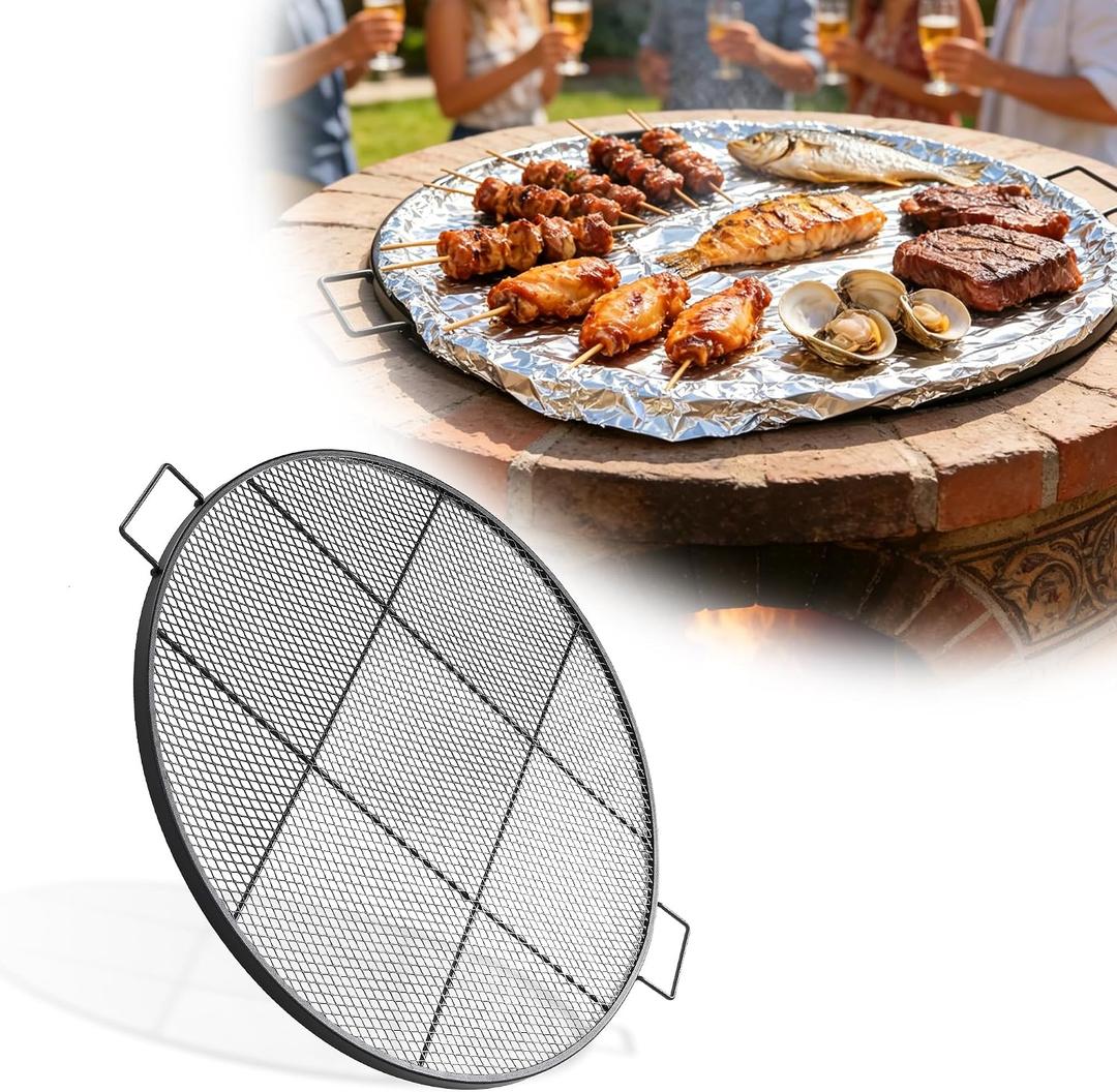 Fire Pit Grill Grate for Outdoor,24 Inch Round Grill Grate BBQ Grilling Rack with Handles,Outdoor Cooking Grate for Fire Pit,Patio,Backyard,Campfire