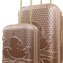 FUL Disney Mickey Mouse 2 Piece Rolling Luggage, Hardside Suitcase with Spinner Wheels, 22 and 30 Inch, Rose Gold