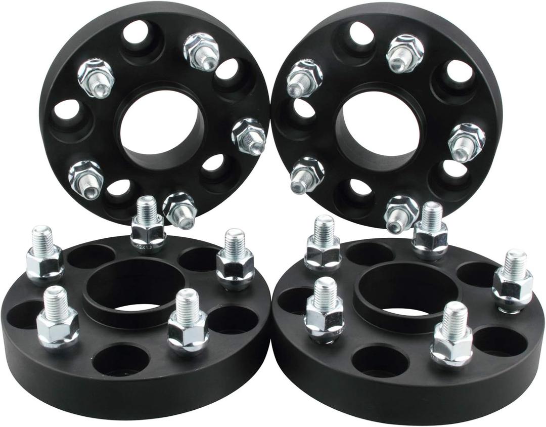 4PC Black 5x100 to 5x4.5 Hubcentric Wheel Adapters 1 Inch with 12x1.25 Studs Compatible with Subaru 5 Lug 5x100 to 5x114.3 for 2013-2022 BRZ | 1995-2022 Impreza | 1998-2022 Forester
