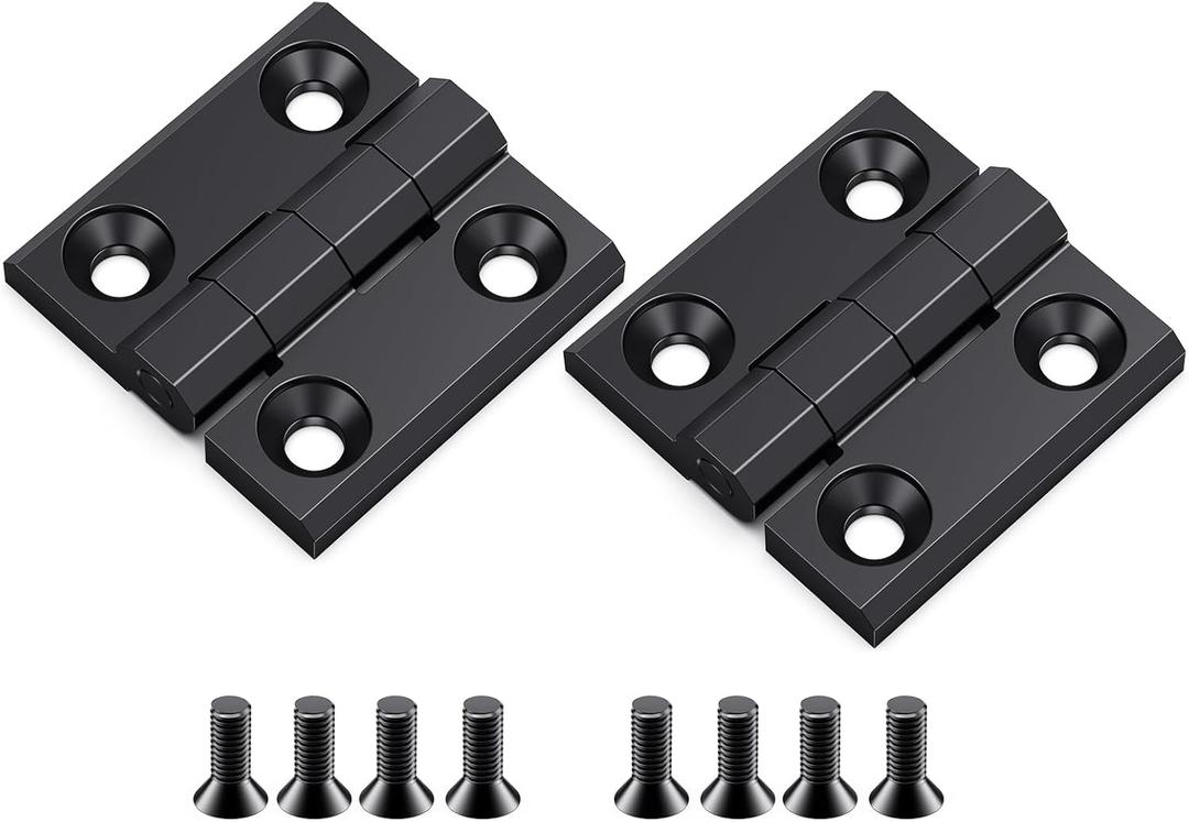 SYINE Heavy-Duty Butt Hinge Zinc Alloy Door Hinge Closet Hinge for Closet Cabinet Door,Set of 2,Black,2.4'' x 2.4''
