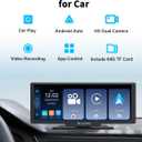 10.26 Inch Wireless CarPlay Screen for Car, Apple CarPlay & Android Auto Touch Screen with Rear Camera, BT Music, Navigation, Voice Control for Vehicles
