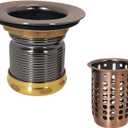 Westbrass D218-11 Junior Bar and Laundry Sink Drain Assembly with Removable Strainer Basket, Antique Copper
