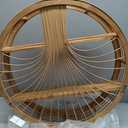 Synovana Rattan Round Wall Shelf 2 Tier Boho Floating Shelf Bohemian Handwoven Wicker Decorative Circle Wall Shelves for Entryway Bedroom Living Room 24" Display Rack Hanging Storage Shelf Decor