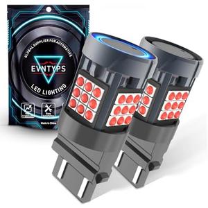 evntyps 3157 LED Red Brake Light Bulb with Buit in Resistor CANBUS Error Free,2025 Upgraded Super Bright Brilliant Red 3056 3057 3457R 4057 4156 4157 Replacement Bulb for Tail Stop Lights(Pack of 2 )