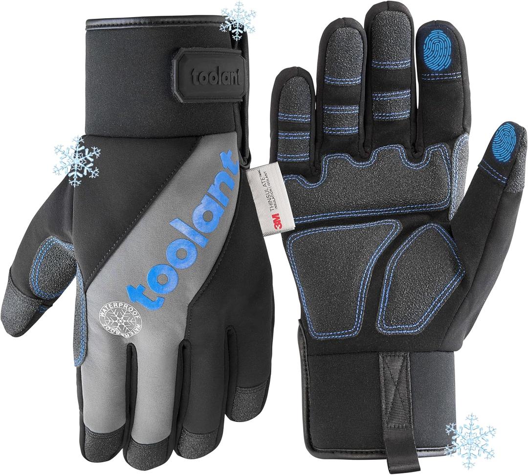 toolant Winter Work Gloves for Men, Insulated Waterproof Work Gloves with Reinforced Palm for Cold Weather Protection, S-XXL