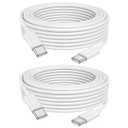 USB C to USB C Cable, 2Pack 60W[10FT+6FT], Type C to C Cable Fast Charging Cord for iPhone 16/15/Pro/Pro Max/Plus, MacBook Air 13 inch/iPad Pro/Air, Samsung Galaxy S23 S22, MacBook Air and More (6ft+10ft, White)
