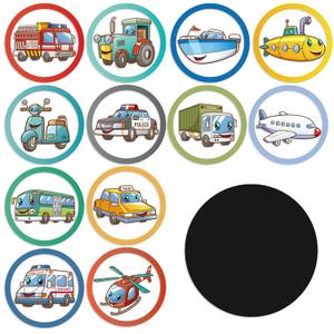 Geyee 24 Pcs Potty Training Stickers Potty You Pee on Toilet Reveal Stickers Chart Reusable Pee Decals Color Changing Seat Toilet Targets for Boys Girls Kids Training Use(Vehicle)