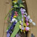 Yawwind 28 Inches Large Spring Wreaths for Front Door Spring Flower Wreaths Summer Door Wreath Colorful Wildflower Wreath with Daisy Lavender for Window Indoors Outdoor Decor