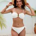 Blooming Jelly Women Bikini Sets Sexy Two Piece Bathing Suit U-Wire Swimsuits (White, M)