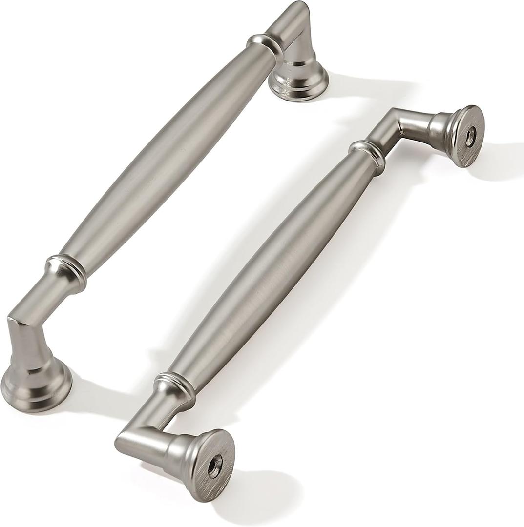 khtumeware 10 Pack 5 Inch(128mm) Brushed Satin Nickel Cabinet Pulls Heavy Duty Solid Cabinet Handles Kitchen Cabinet Hardware for Cupboard Drawer Handles