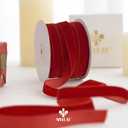 MEEDEE Rust Velvet Ribbon 5/8 Inch Single Face Nylon Velvet Ribbon 25 Yards Rust Red Velvet Ribbons for Christmas Tree, Ornaments, Gift Wrappig, Rustic Wreath, Invitations, Bouquet, Sewing Crafts