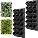 Self Watering Wall Planter with 36 Pots, Vertical Garden Planter for Indoor Plants, Mounted planters Hanging Flower Herbs Vegetables, Wall Garden for Home (Black)