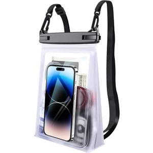 Large Floating Waterproof Phone Pouch [with Sealing Strip], Cell Phone Dry Bag for iPhone 16 15 14 13 12 Pro Max Galaxy S24 S23 S22 All Phones, Float Water Proof Bag for Beach Water Park