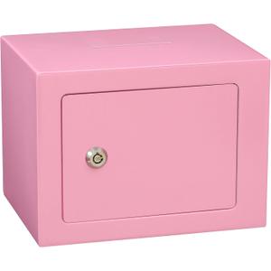 Small Safe Box 0.23Cuft Money Cash Safe Mini Lock Safe 9.05 x 6.7 x 6.7 inches Wall Safe Boxes for Home Office Hotel Coin Rooms Business Jewelry Gun (Pink)