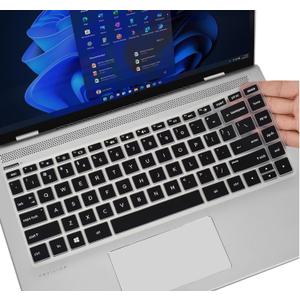 Keyboard Cover for HP Pavilion x360 14" /HP 14 Laptop 14-dq 14-fq 14-bf 14-cm/cf 14-df/dk/ds 14m-ba/cd 14m-dh 14-dq0040nr 14-dq0052dx/dq5009nr/dq0760dx/dq0762dx 14-fq1025nr/fq0033dx(Not Fit 14m-dw/dy) (Black)