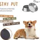PEGGY11 Deep Stainless Steel Anti-Slip Dog Bowls - 2-Pack, 3 Cups