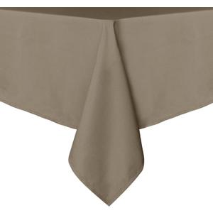 sancua Rectangle Tablecloth - 60 x 84 Inch - Stain and Wrinkle Resistant Washable Polyester Table Cloth, Decorative Fabric Table Cover for Dining Tables, Buffet Parties and Camping, Taupe