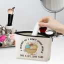 jeilink Cute Funny Crochet Makeup Bag Knitting Cosmetic Bag Travel Toiletry Bag for Christmas Birthday Crochet Gifts for Crocheters Stuff Knitting Gifts for Women Crafters Knitters Female Friends