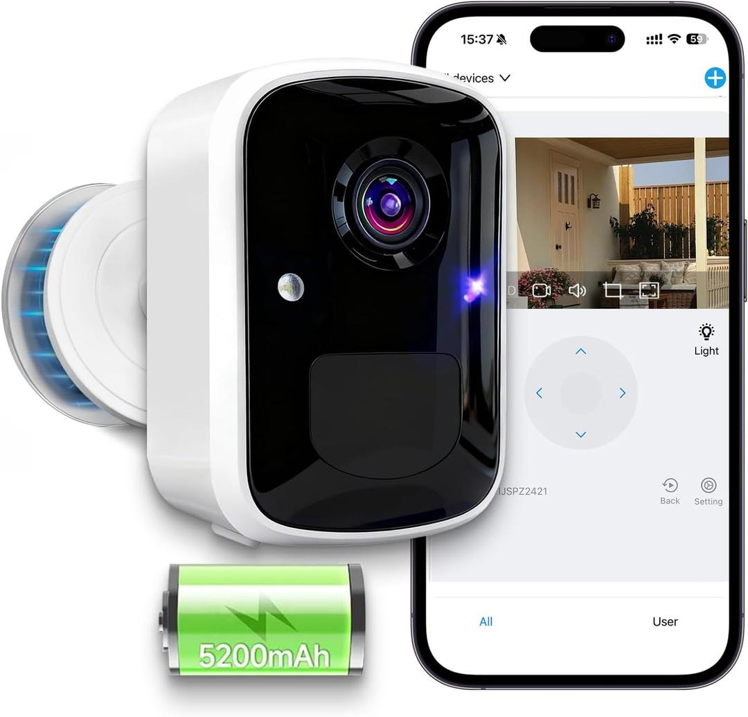 Goalake Wireless Security Cameras, 3MP WiFi Battery Powered Camera with AI Motion Detection, 2-Way Talk, Spotlight, Siren, IP65, Cloud & Up to 256G SD Storage