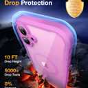 Diaclara Magnetic Designed for iPhone 16 Plus Case,[Full Camera Protection] 360 Clear Bumper Compatible with MagSafe Built-in Screen Protector for 16 Plus case,Magnetic Rose Purple