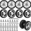 8 Pcs Luggage Wheels Replacement, 60mm/2.36in Wear-Resistant Spare Suitcase Wheels Replacement Luggage Repair Parts Kit for Double Tires, V-A4