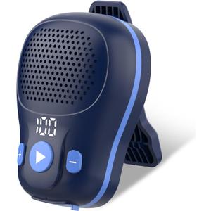 Wearable Bluetooth Speaker, Clip-on Wireless Portable Speakers, IP56 Waterproof Clip Speaker Up to 18 Hours Battery Life, Built-in Mic for Hands-Free Music/Calls, Work/Outdoor, Blue