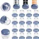 Chair Sliders for Carpeted Floors,16 Pcs Chair Glides Round Furniture Sliders Carpet,Chair Leg Floor Protectorst,Make Furniture Glides Move Easy(Fit 0.75-1", Clear/Blue)