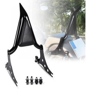 Detachable Sissy Bar Passenger Backrest Pad Passenger, Black Tall Rear Seat Back Rest for Harley Fat Boy 2007-2017 Softail 2006-2012 with Docking Hardware Heavy Duty (Fat Boy 2007-2017)