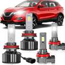 YCLL Compatible with Nissan Rogue/Sentra 2015 2016 2017 2018 2019 2020 2021 2022 Combo Pack,6500K White,4 Pack