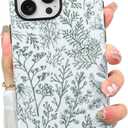 pmxlfo Flower Branch Case Designed for iPhone 16 Pro Max, Green Sage Floral Branch Pattern 2 in 1 Phone case [Compatible with MagSafe] Heavy Duty Shockproof Drop Protective for Girls Women