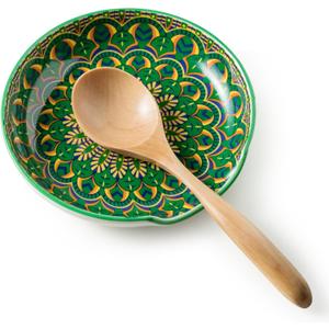 Miamolo Spoon Rest for Stove Top, Bohemian Coffee Bar, Countertop Decor | Ceramic Spoon Holder, Boho Design, Spacious Surface for Utensils, Dishwasher Safe, Farmhouse Home DCor, Housewarming Gift