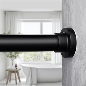 Tension Curtain Rod 17 To 83 Inch White Tension Rod 1" Diameter Heavy Duty Tension Shower Rod Adjustable Spring Curtain Rod No Drilling Stainless Steel For Windows Bedroom Closet Doorway Door Kitchen