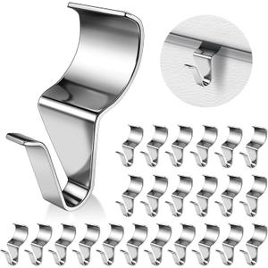24PCS Vinyl Siding Hook, Thicken Stainless Steel Vinyl Siding Clips Hangers, Heavy-Duty No Drill Vinyl Hook for Outdoor Decor, Hanging on Patio, Christmas Wreath Hangers