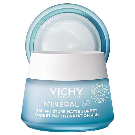 VICHY Minéral 89 Matte Sorbet Face Moisturizer For Oily Skin, Hyaluronic Acid + Niacinamide + Salicylic Acid, Shine Control, NonGreasy Refreshing Gel Mattifying Moisturizer