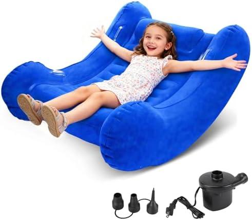 Sensory Rocker Chair for Kids, 42” x 42” x 46” Air Cloud Rocker, Inflatable Sensory Chair for Child with Autistic & ADHD, Indoor/Outdoor Toddler Rocking Chair-Includes Electric Air Pump