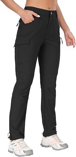 GymBrave Women's Hiking Cargo Pants Quick Dry Outdoor Camping Capris Water Resistant UPF 50 with Zipper Pockets 2XL