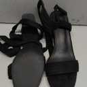 Coutgo Womens Open Toe Ankle Tie Back Low Block Chunky Heels Sandals Party Dress Pumps Shoes Size 9,Blacl