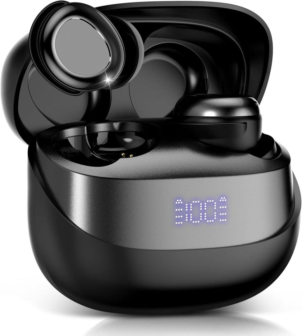 Sleep Earbuds Bluetooth in Ear Light-Weight Headphones, Mini Sleep Headphones Small Design for Side Sleepers, 47H Playtime with Charging Case, Clear Calls Earphones, Pure Black