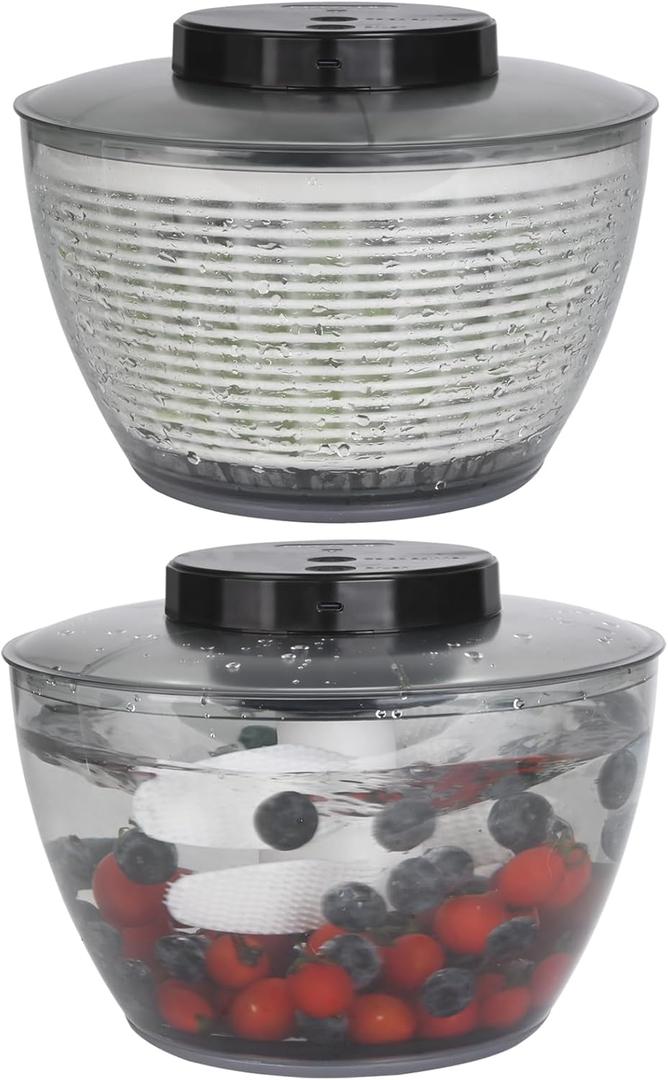 Electric Salad Spinner - Berry Washing Bowl 2-in-1, 5Qt,Medium