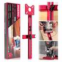 New 4 in 1 Router Milling Groove Bracket, Aluminum Alloy Router Circle Cutting Jig, Multifunctional RouterGuide for Cutting Circles, Adjustable RouterJig Tool for Woodworking (Rose Red)