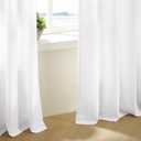 Thick Linen White Curtains 90 Inches Long for Living Room Bedroon Aesthetic Pinch Pleated Drapes with Hooks Rings Back Tab Light Filtering Semi Sheer Ceiling Floor Custom Made Memory Trained Curtain