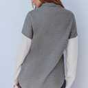 SHEWIN Fall Womens Oversized Sweatshirt Button Up Comfy Pullover Sweatshirt (Gray, XL)