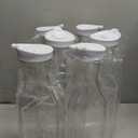 Set of 6 Plastic Carafe with Lid, 50 Oz Carafes for Mimosa Bar Supplies, Square Base Juice Containers, Water Bottle, Milk Container, Clear Beverage Containers for Fridge