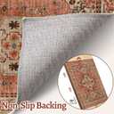 Tangsoo Boho 9x12 Area Rug for Living Room, Washable Vintage Rug Indoor Non Slip Large Area Rugs, Print Oriental Carpet Soft Low Pile Foldable Floor Room Rug for Bedroom Dining Room Terracotta