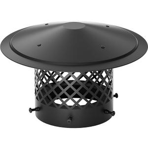 8 Inch Round Chimney Cap, Cone Top Chimney Cap with Screen 8 Inch Round Roof Rain Cover for Wood Stove Pipe Topper, Fireplace Exhaust Roof Vent Cover-Galvanized Steel, Better Airflow Ventilation