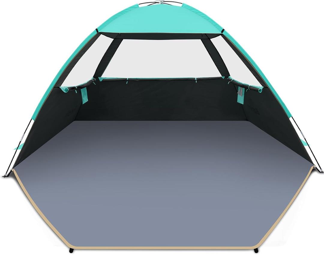 Gorich Beach Tent Sun Shelter for 6 Person with UPF 50+ UV Protection, Lightweight & Easy Setup Beach Shade Canopy, Portable Shade Tent Cabana