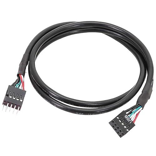 FDXGYH USB Header Extension Cable Black USB 2.0 9-Pin Male to 9-Pin Female Internal Motherboard Header Cable