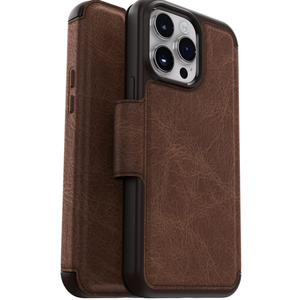 OtterBox iPhone 14 Pro Max (ONLY) Strada Series Case - Espresso (Brown), Card Holder, Genuine Leather, Pocket-Friendly, Folio case