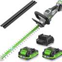 Hedge Trimmer Cordless 22" - 2 x 21V Batteries & Fast Charger, Easy to Use | 3200RPM Powerful Motor, Electric, 2.0Ah Lightweight Battery Powered Bush Trimmers for Garden, Yard Care, GT860 Green